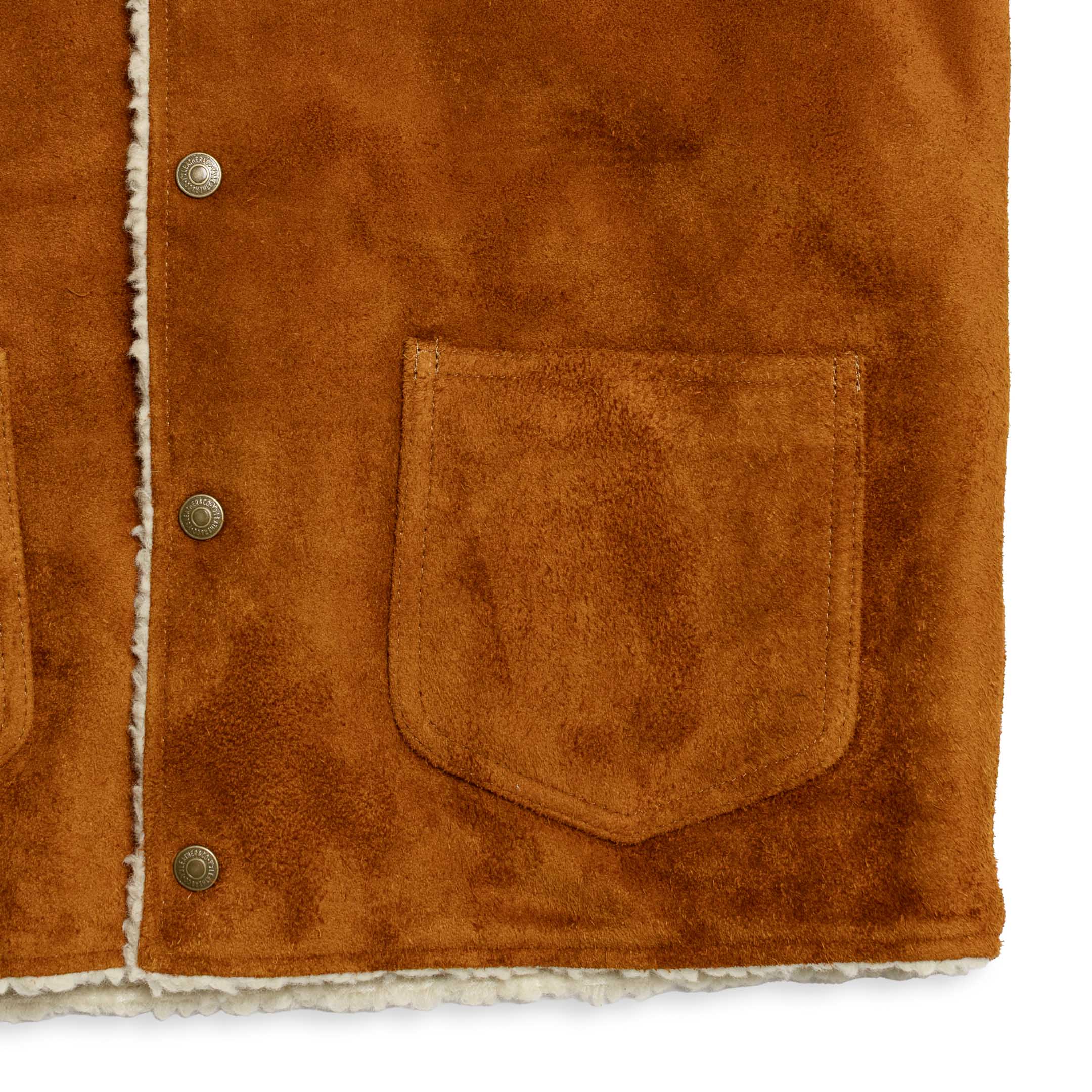 Y'2 Leather Steer Roughout Wool Boa Vest Camel-Leather Jacket-Clutch Cafe