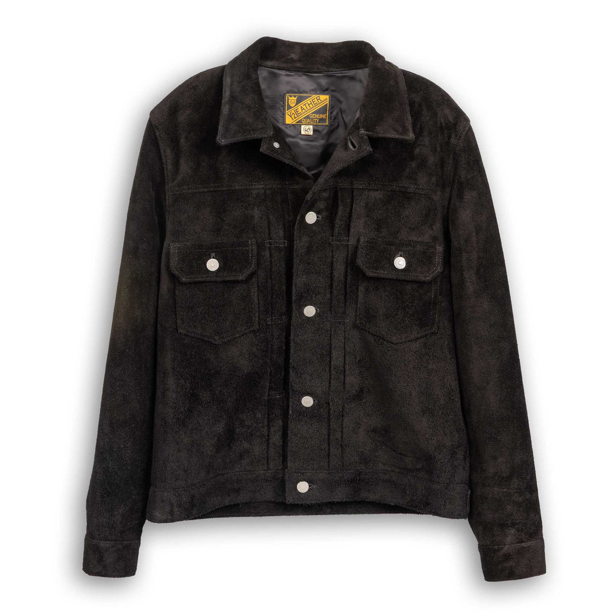 Y'2 Leather TB-141 Steer Roughout 2nd Type Jean Jacket Black-Leather Jacket-Clutch Cafe