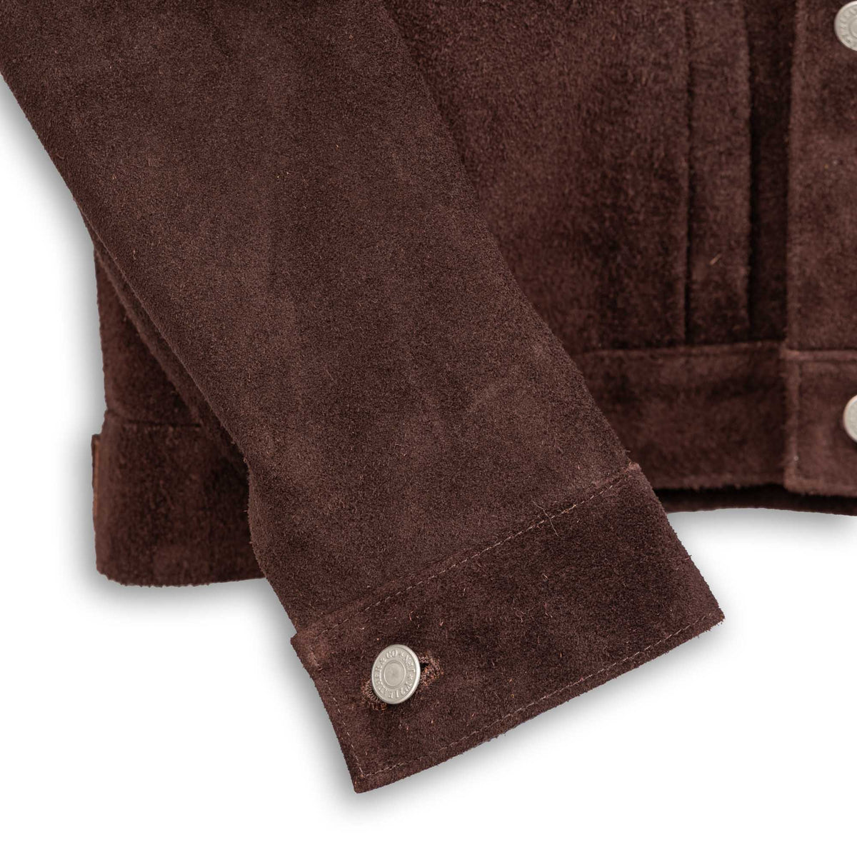 Y'2 Leather TB-141 Steer Roughout 2nd Type Jean Jacket Brown-Leather Jacket-Clutch Cafe
