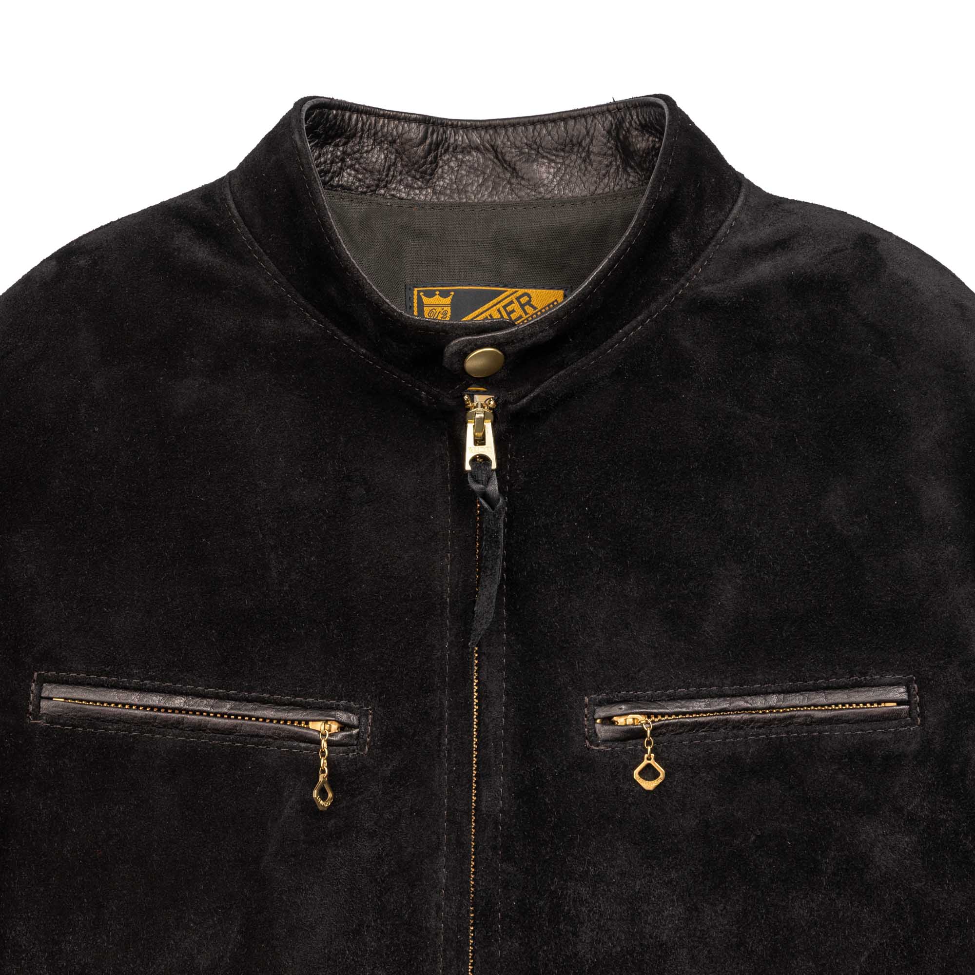 Y'2 Leather TR-64 Single Riders Jacket Steer Roughout Black-Leather Jacket-Clutch Cafe