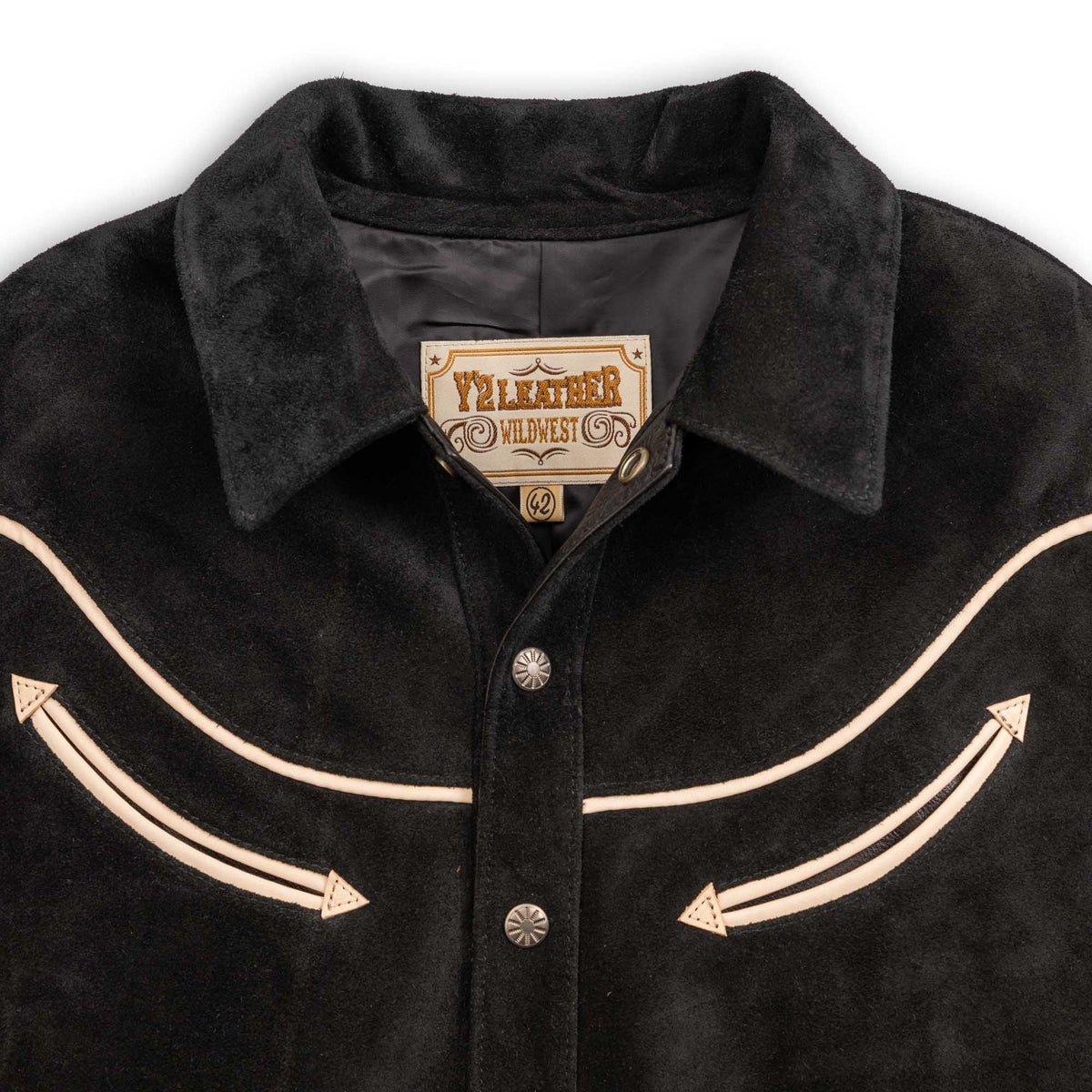 Y'2 Leather WJ-04 Steer Roughout Western Jacket Black-Leather Jacket-Clutch Cafe
