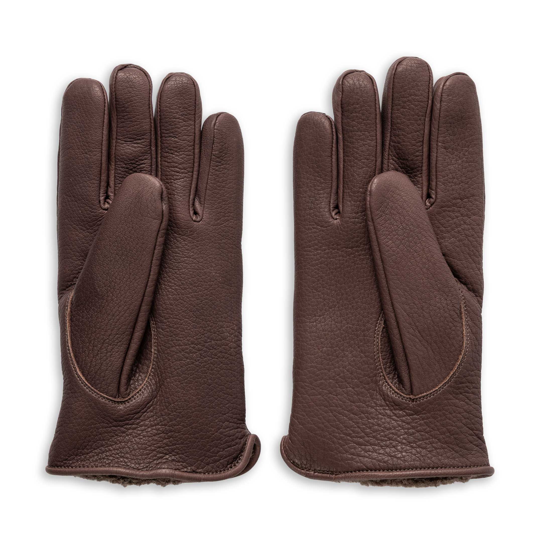 Y'2 Leather YG-03 Deerskin Leather Long Gloves Brown-Gloves-Clutch Cafe