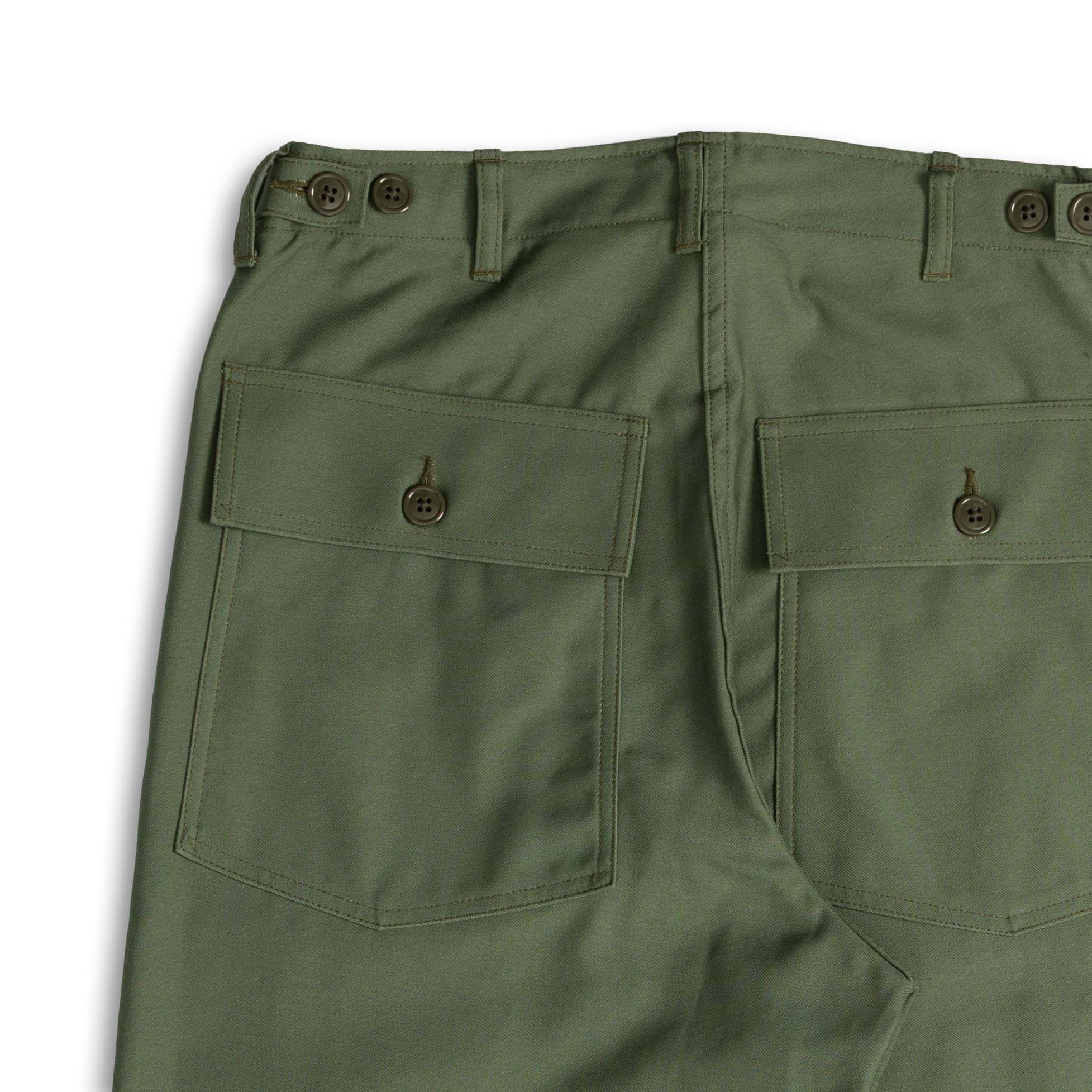 Yankshire 1961 Utility Trousers Vintage Sateen Olive-Trousers-Clutch Cafe