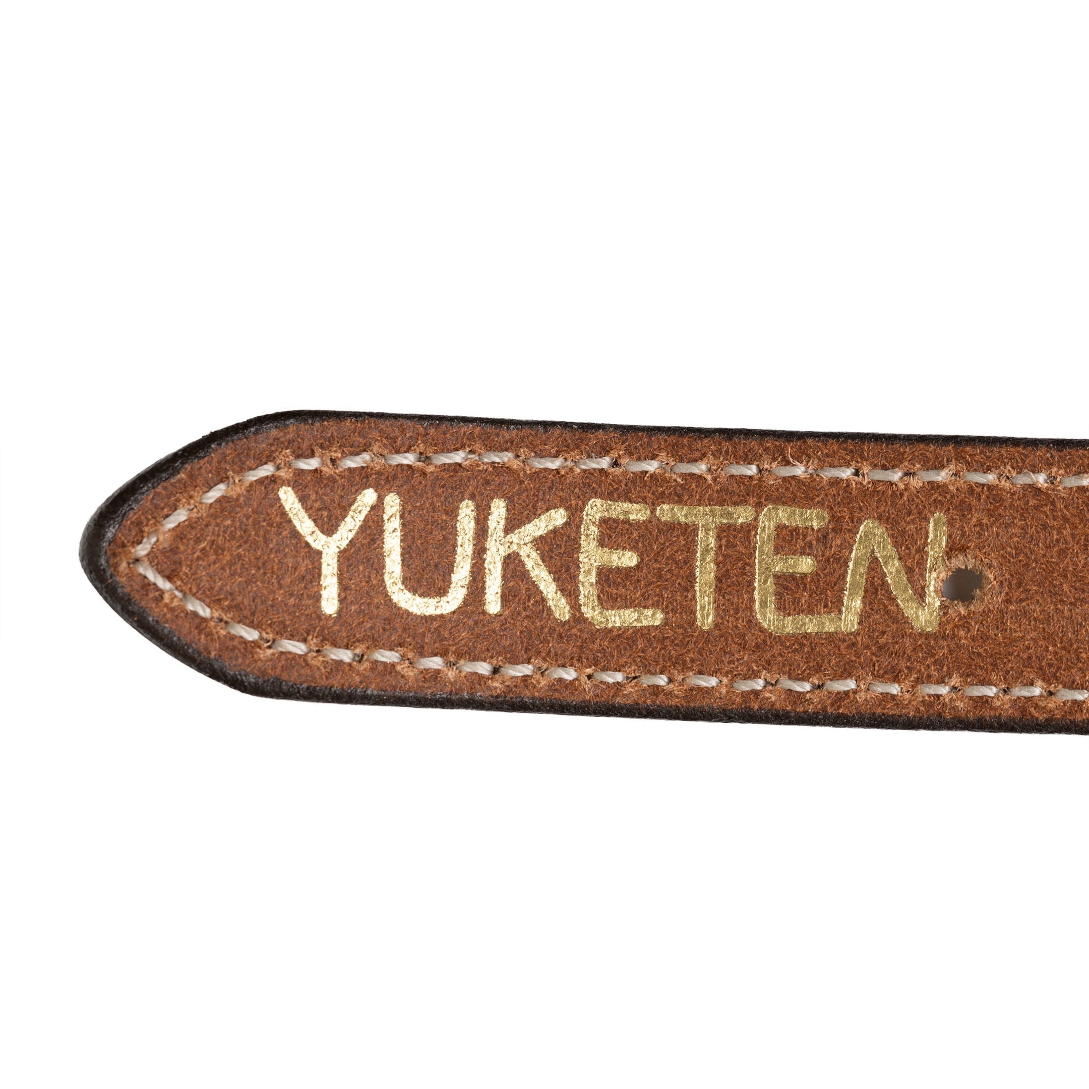 Yuketen 1" Triple Stitch Belt Buck Brown w/Natural Stitch-Belt-Clutch Cafe