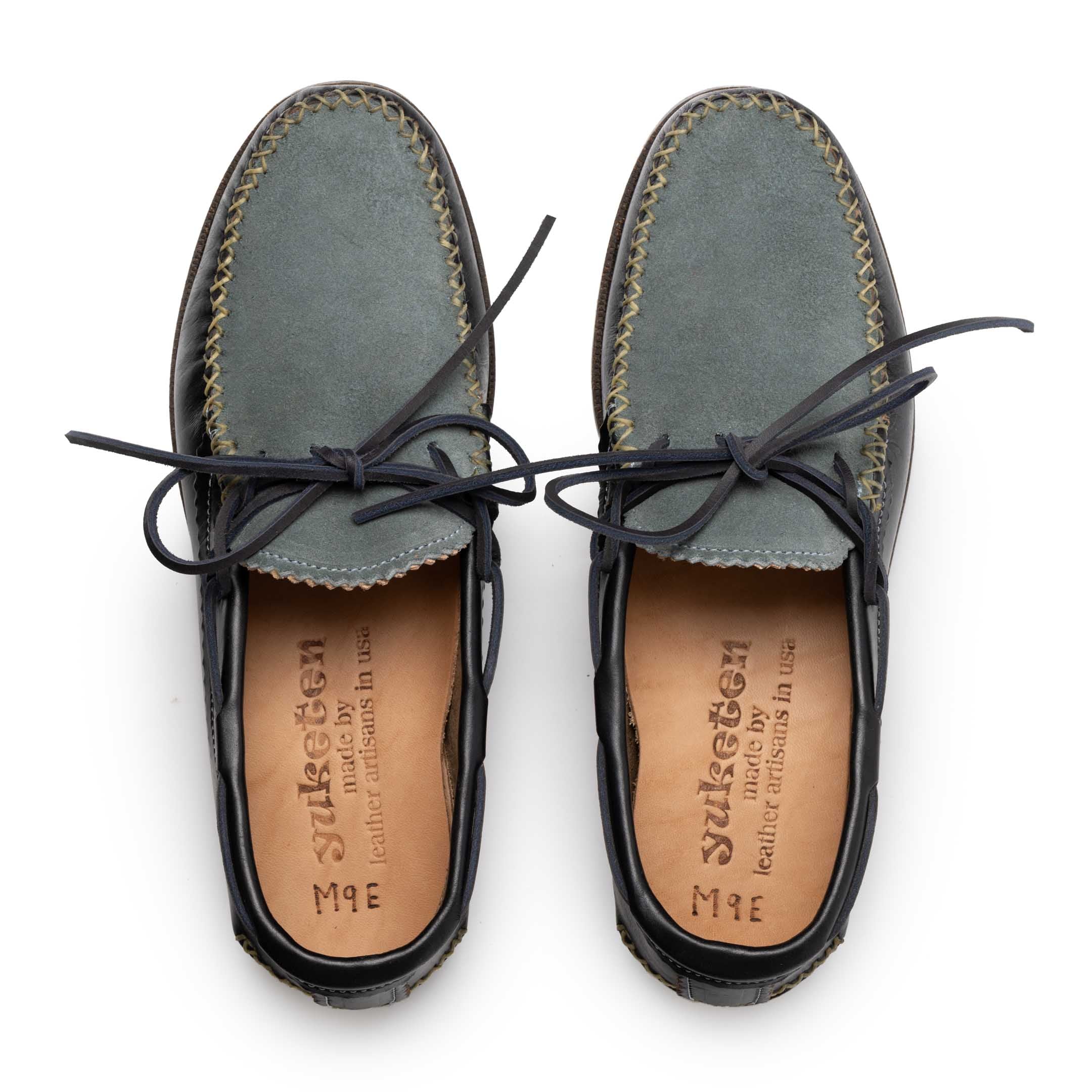 Yuketen Canoe Moc w/ Camp Sole Black x Stone Wash Denim-Shoes-Clutch Cafe