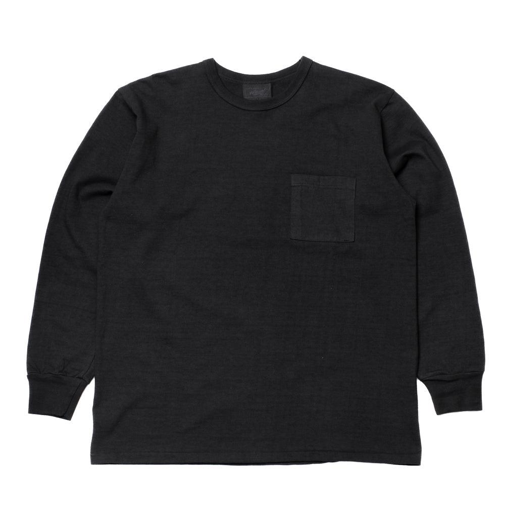 Allevol Heavy Duty Crew Neck Square Pocket L/S T-shirt Black-T-Shirt-Clutch Cafe