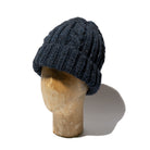 Allevol x Inverallan 22F Rib & Cable Hat Mohair Tweed Blueberry-Hat-Clutch Cafe
