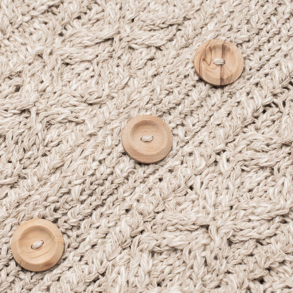 Allevol 3A Lumber Cardigan Linen/ Cotton Natural-Cardigan-Clutch Cafe