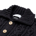 Allevol x Inverallan Cable Knit Cardigan 3A Black, Clutch Cafe London