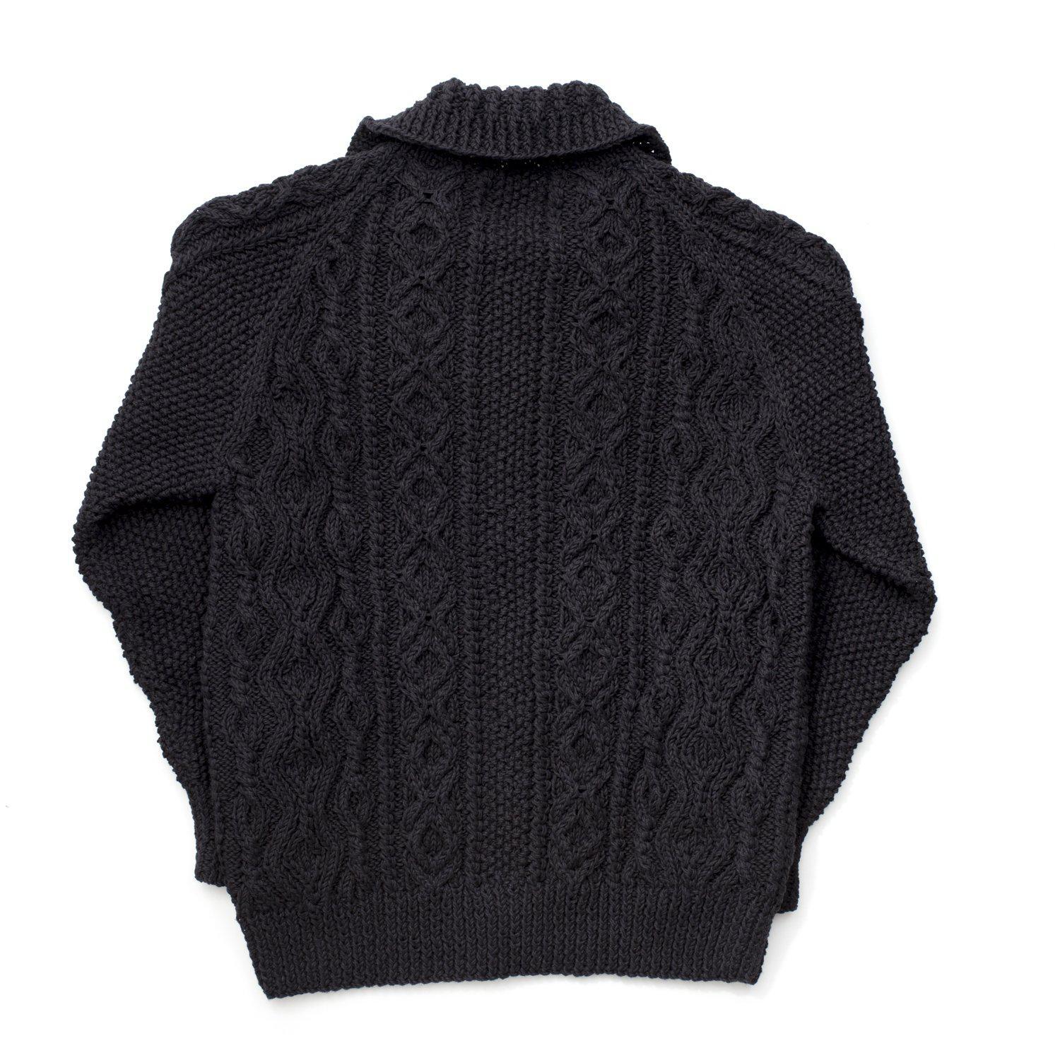 Allevol x Inverallan Cable Knit Cardigan 3A Black, Clutch Cafe London