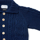 Allevol x Inverallan Cable Knit Cardigan 3A Indigo, Clutch Cafe London