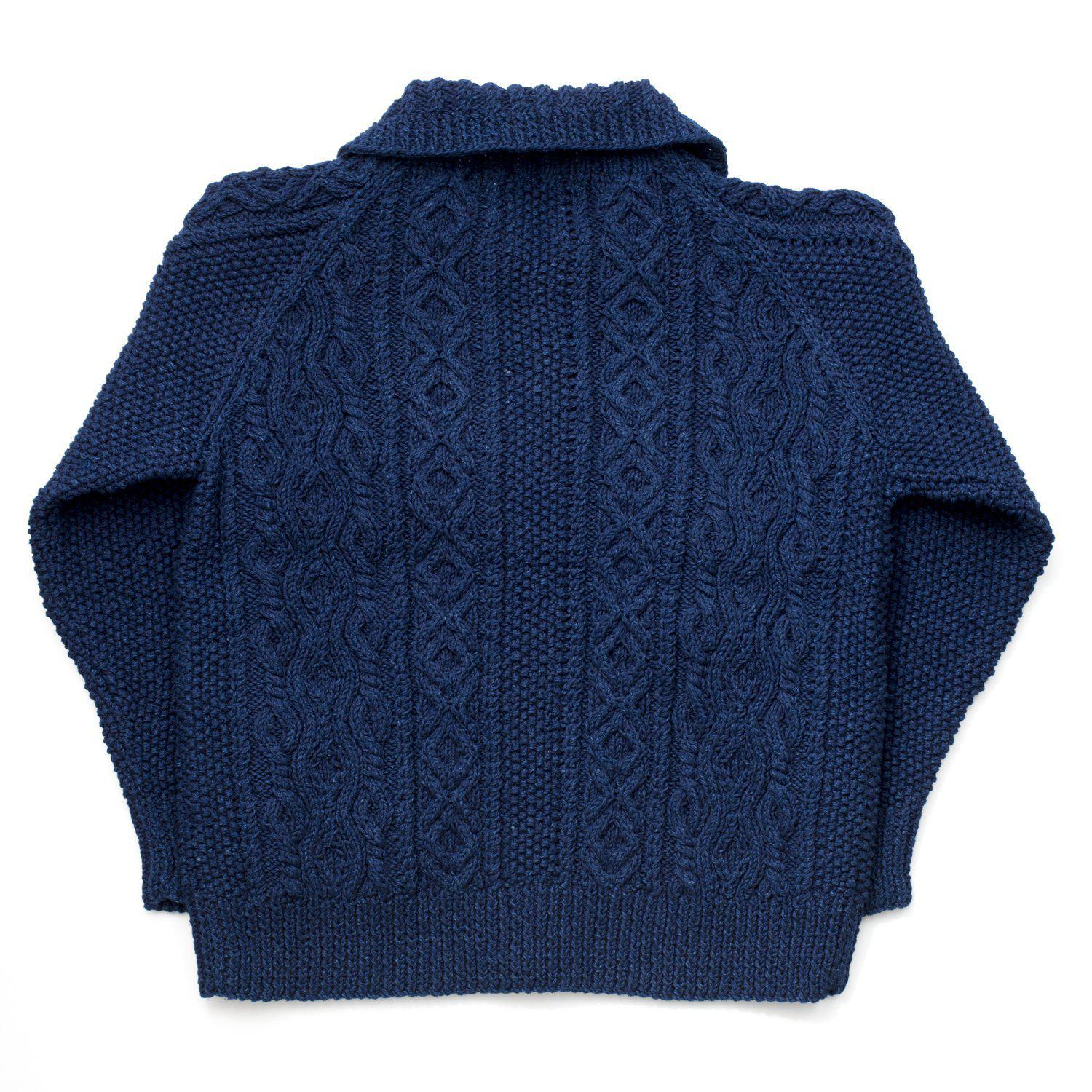 Allevol x Inverallan Cable Knit Cardigan 3A Indigo, Clutch Cafe London