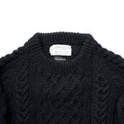 Allevol x Inverallan Cable Knit Crew 1A Black, Clutch Cafe London