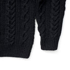 Allevol x Inverallan Cable Knit Crew 1A Black, Clutch Cafe London