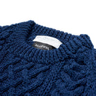 Allevol x Inverallan Cable Knit Crew 1A Indigo-Knitwear-Clutch Cafe