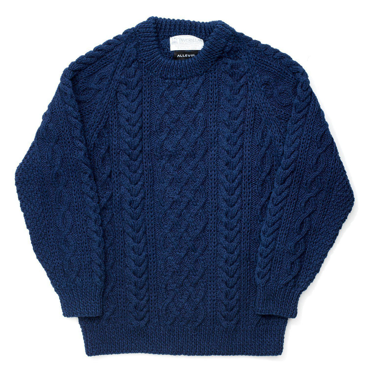 Allevol x Inverallan Cable Knit Crew 1A Indigo