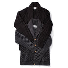 Allevol x Inverallan Shawl Collar Cardigan 6A Indigo Cotton Black-Knitwear-Clutch Cafe