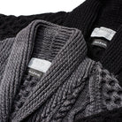 Allevol x Inverallan Shawl Collar Cardigan 6A Indigo Cotton Black-Knitwear-Clutch Cafe