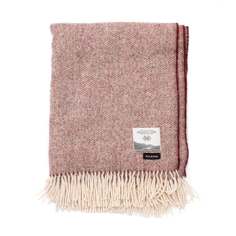 Allevol x MOLLOY & SONS Donegal Tweed Wool Blanket Red-Scarf-Clutch Cafe