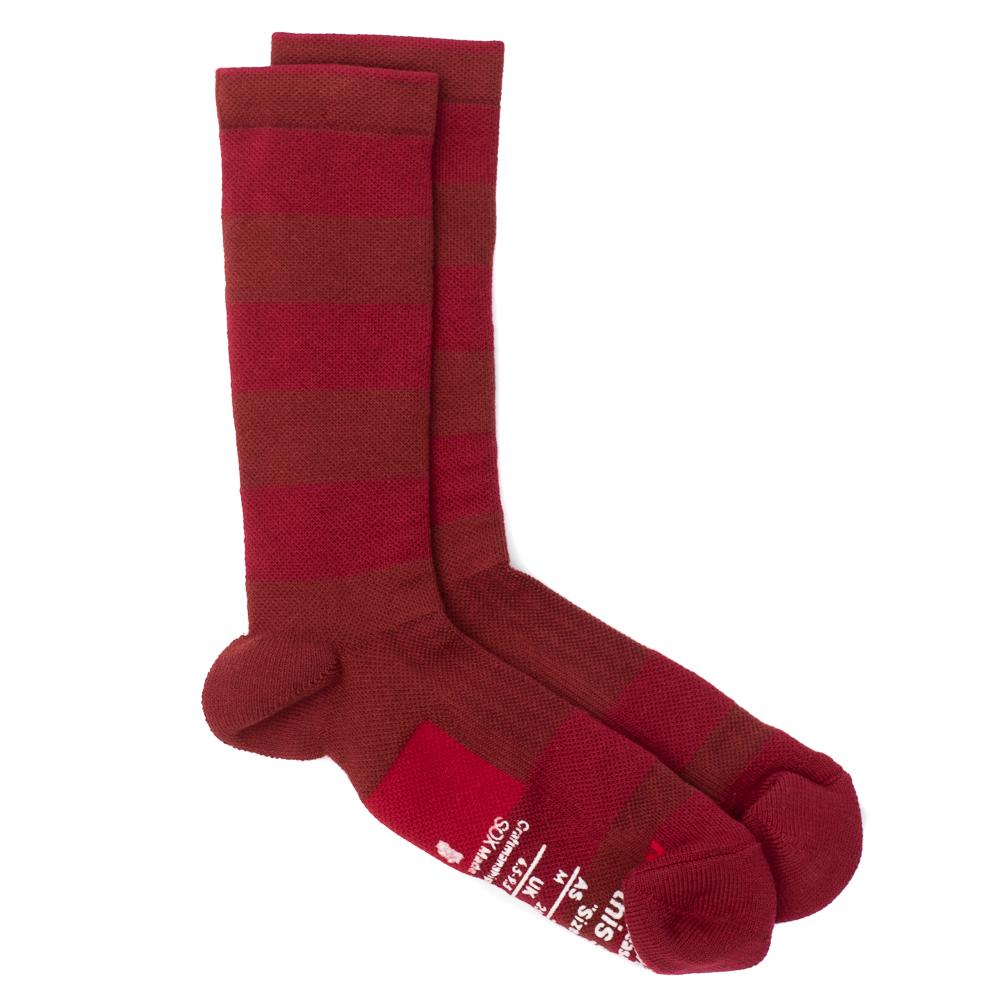 And Sox Support Pile Crew Socks Red Stripe-Socks-Clutch Cafe