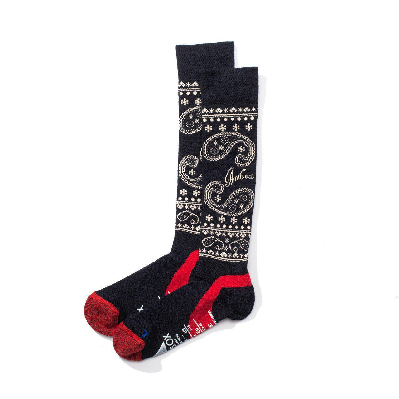 And Sox Support Pile Long Paisley Navy-socks-Clutch Cafe