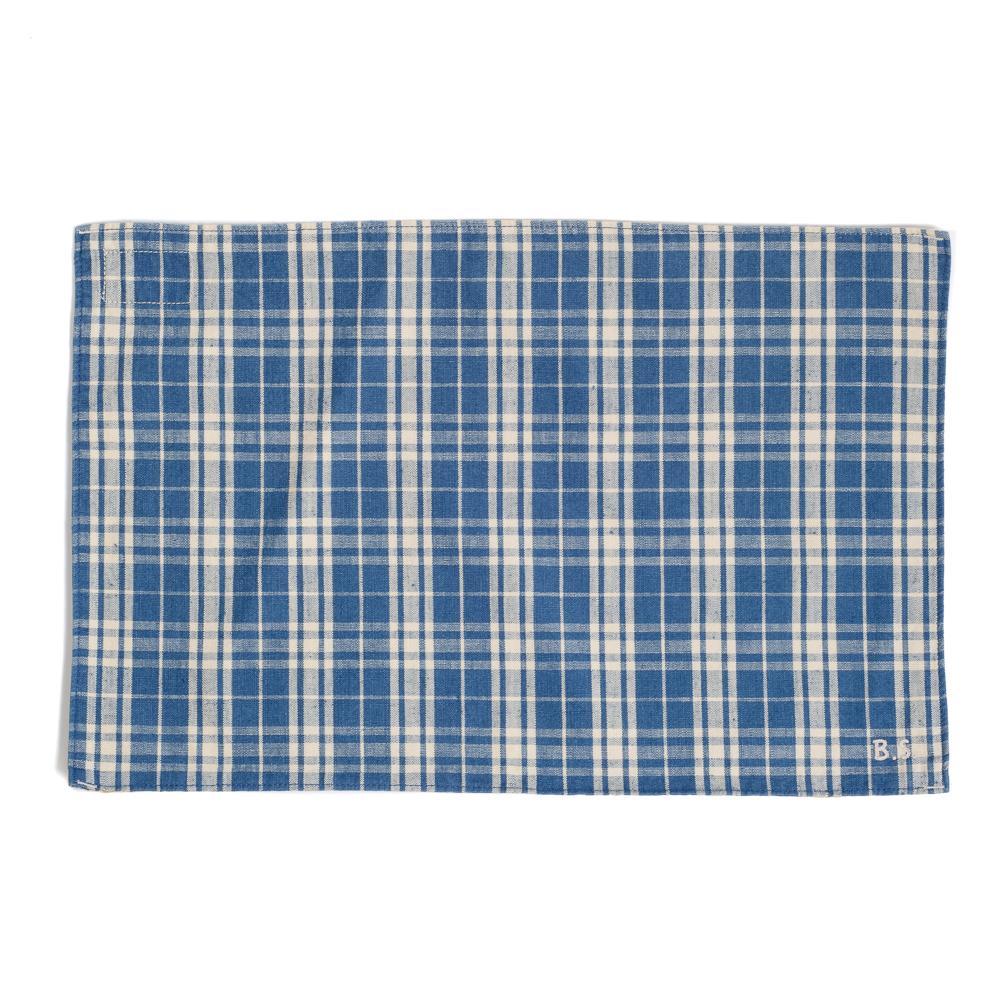BasShu Grandad Check Place Mat Indigo Check (B)-Place Mat-Clutch Cafe