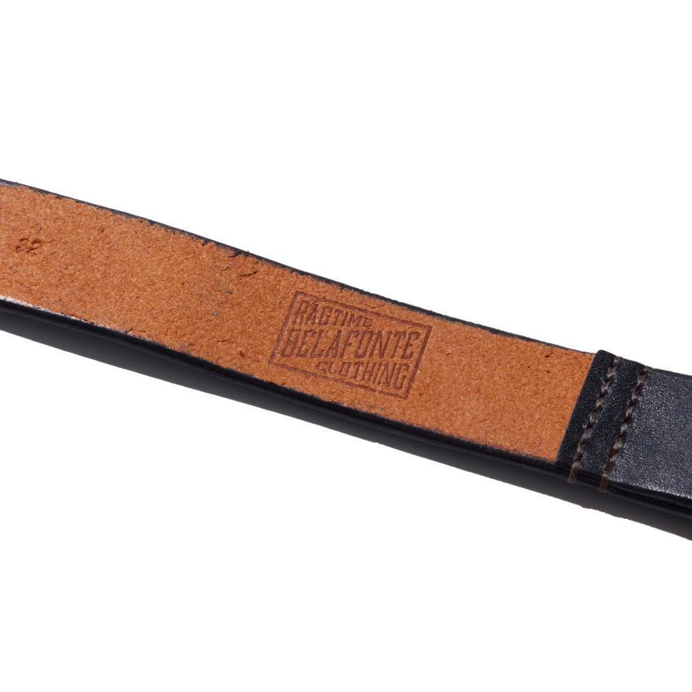 Belafonte Ragtime Leather Garrison Belt (30mm) Black x Brass-Belt-Clutch Cafe