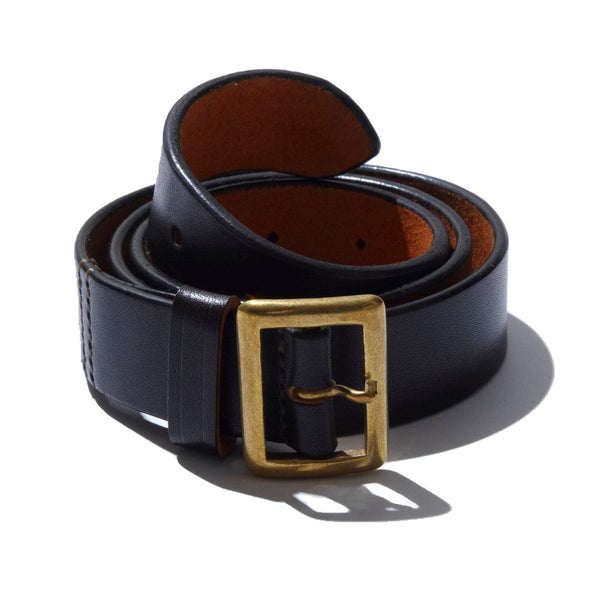 Belafonte Ragtime Leather Garrison Belt (30mm) Black x Brass – Clutch Cafe