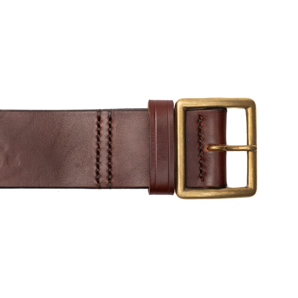 Belafonte Ragtime Leather Garrison Belt 45mm Brown x Brass-Belt-Clutch Cafe