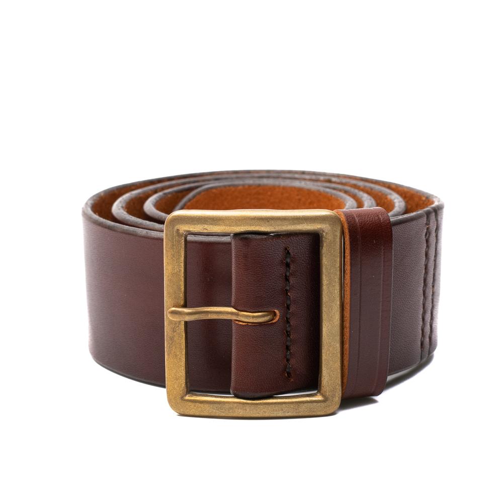 Belafonte Ragtime Leather Garrison Belt 45mm Brown x Brass-Belt-Clutch Cafe