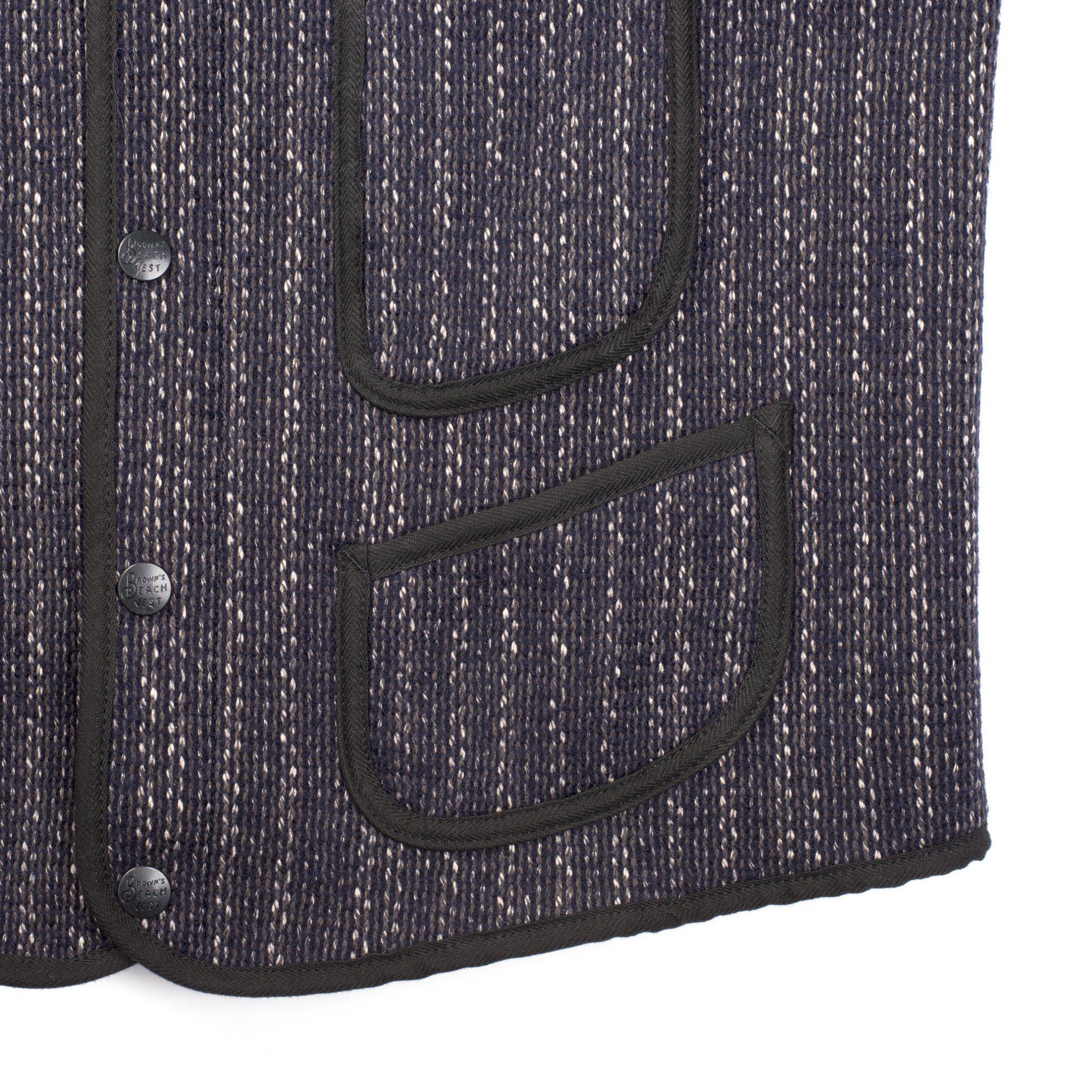Browns Beach BBJ9-001 Early Vest Navy Stripe-Clutch Cafe-Clutch Cafe