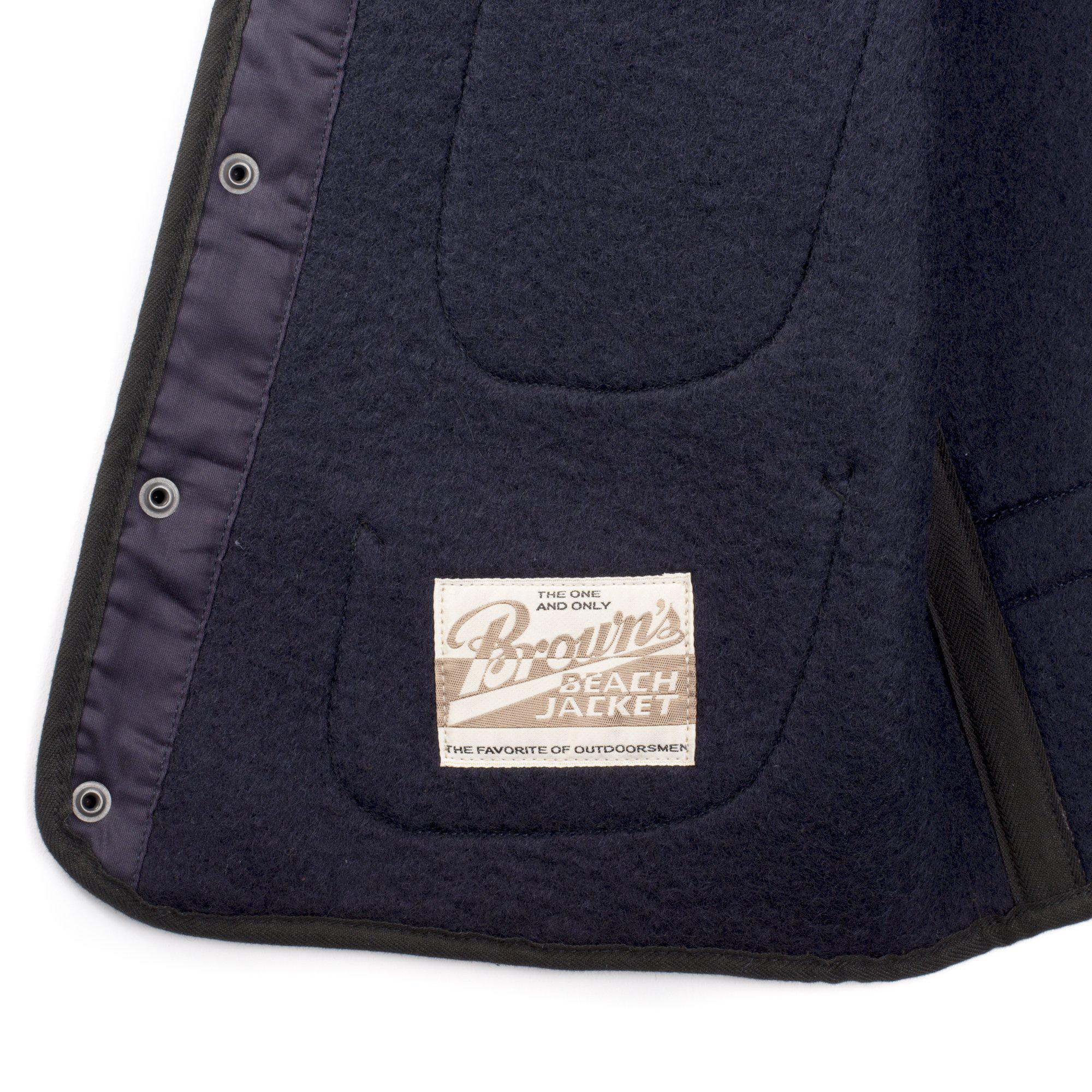 Browns Beach BBJ9-001 Early Vest Navy Stripe-Clutch Cafe-Clutch Cafe