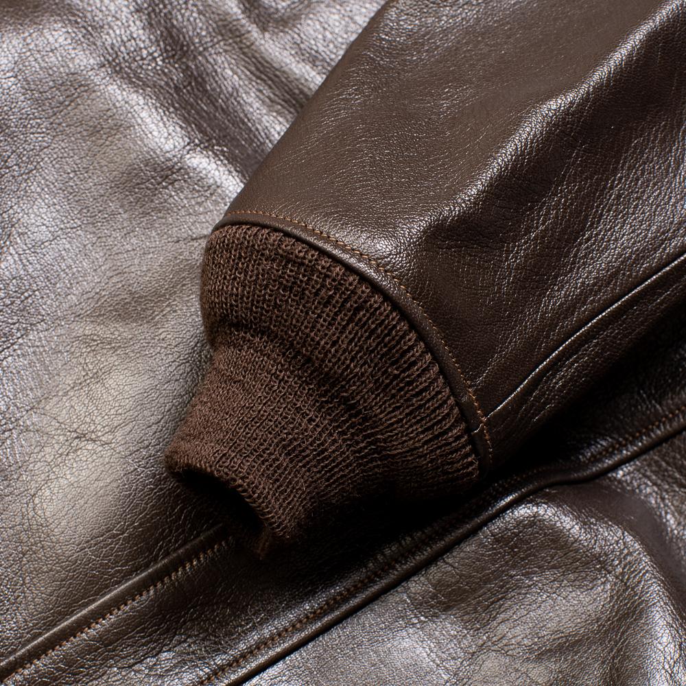 Buzz Rickson's Type G-1 Spec 55J-14 A.Pritzker Brown-Leather Jacket-Clutch Cafe