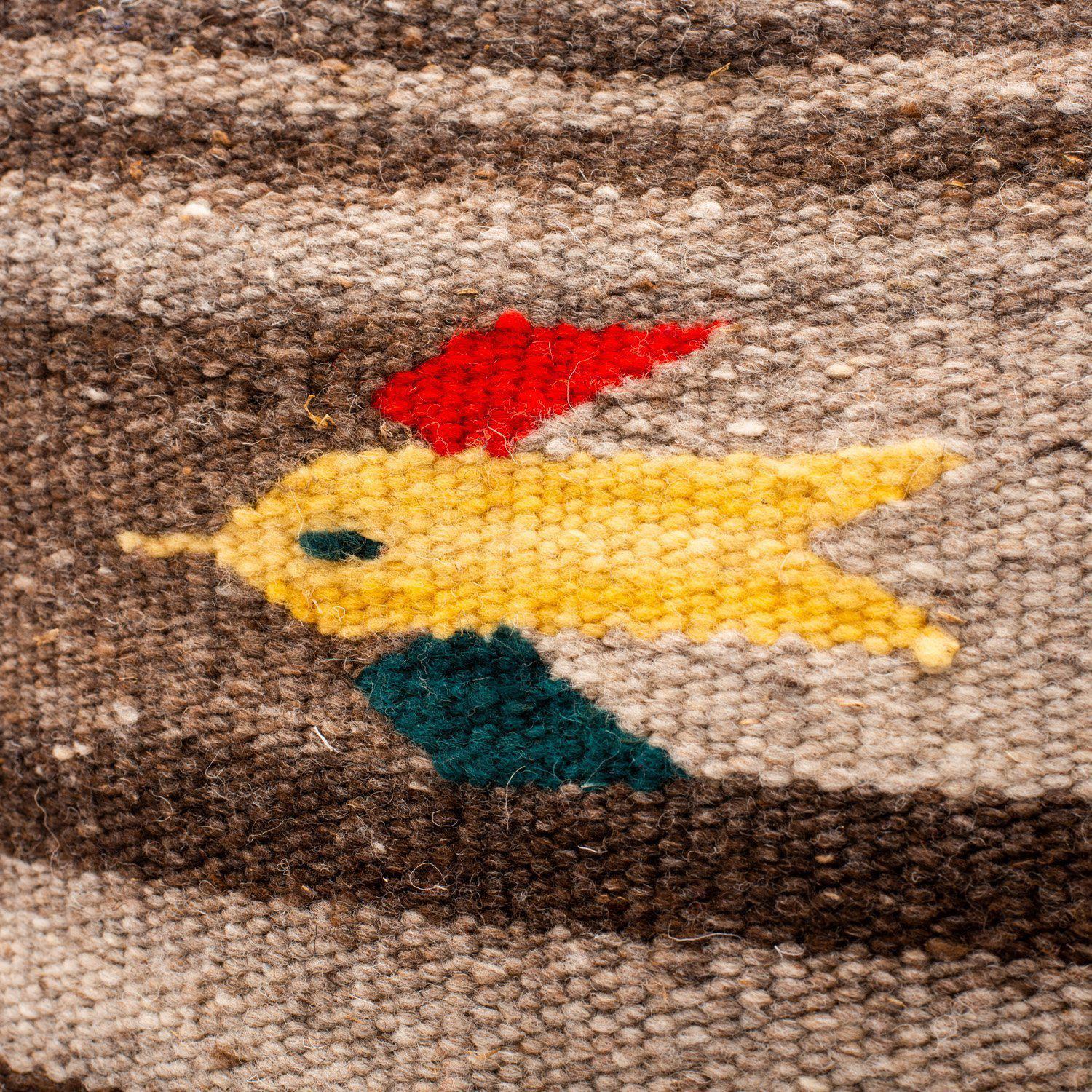 Chamula CHB05-09 Blanket Tote Bag Hummingbird-Bag-Clutch Cafe