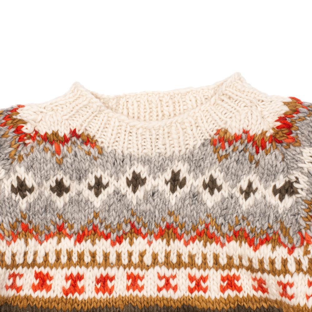 Chamula Fair Isle #3 Pullover Sweater Ivory-Knitwear-Clutch Cafe