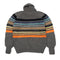 Chamula Multi Stripe Zipper Cardigan Grey Multi-Knitwear-Clutch Cafe