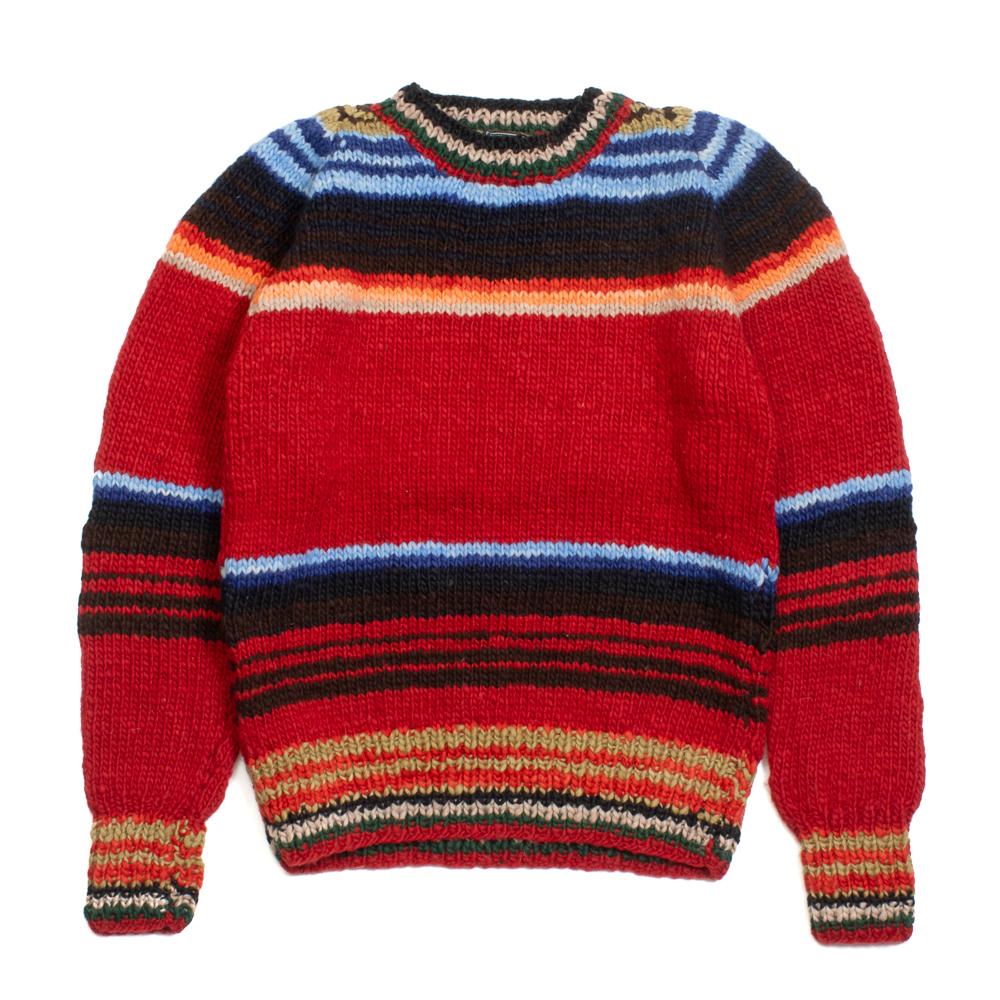 Chamula Serape Pullover Sweater Red-Knitwear-Clutch Cafe