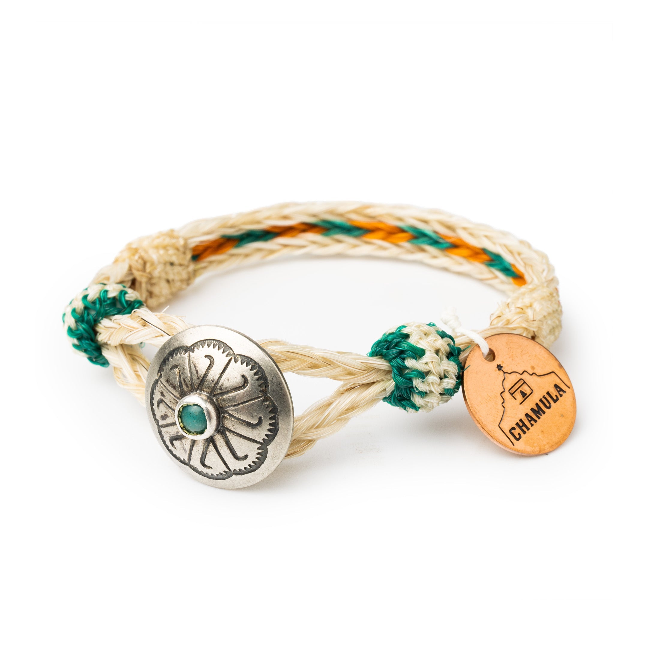 Chamula Turquoise Concho Bracelet Yellow-Bracelet-Clutch Cafe