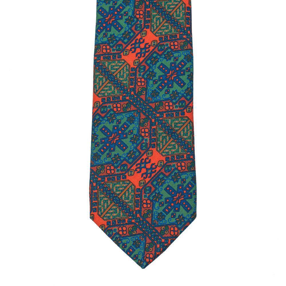Drake's Silk Mix Pattern Tie-Tie-Clutch Cafe