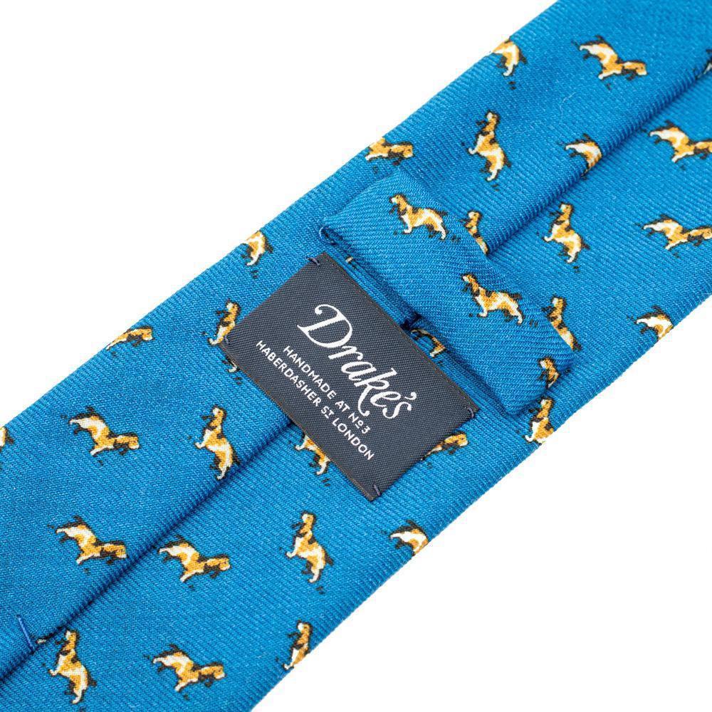 Drake's Wool Basset Hound Print Tie Blue – Clutch Cafe