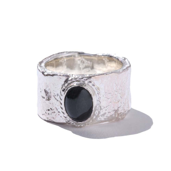 First Arrow's Barerock Ring w/Blackstar (L) (R-039)-Jewellery-Clutch Cafe