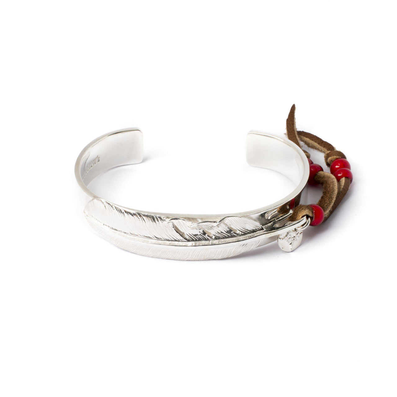 First Arrows Flat Feather 12 mm bangle with feather BR 020-Jewellery-Clutch Cafe