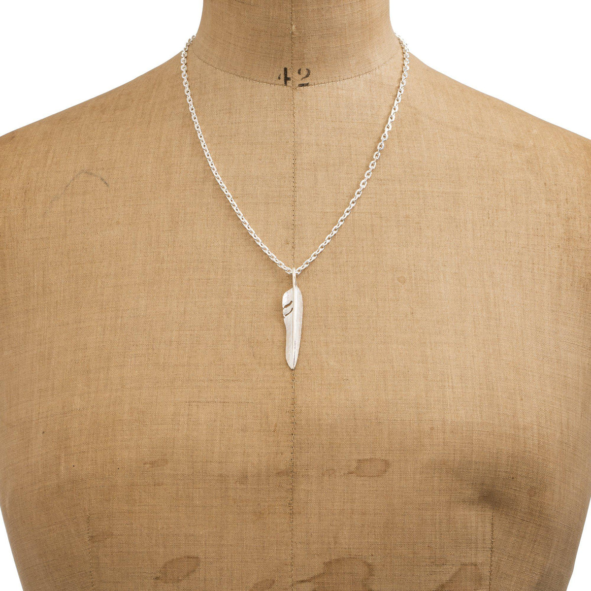 First Arrows Kazekiri Silver Feather Pendant M P-557-Jewellery-Clutch Cafe