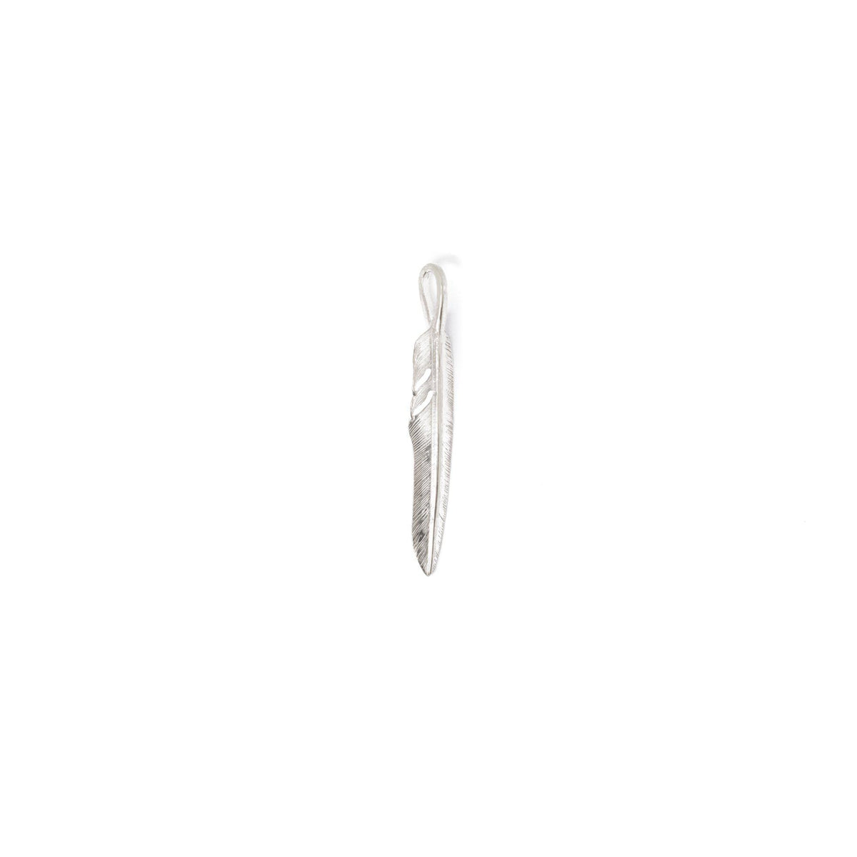 First Arrows Kazekiri Silver Feather Pendant M P-557-Jewellery-Clutch Cafe