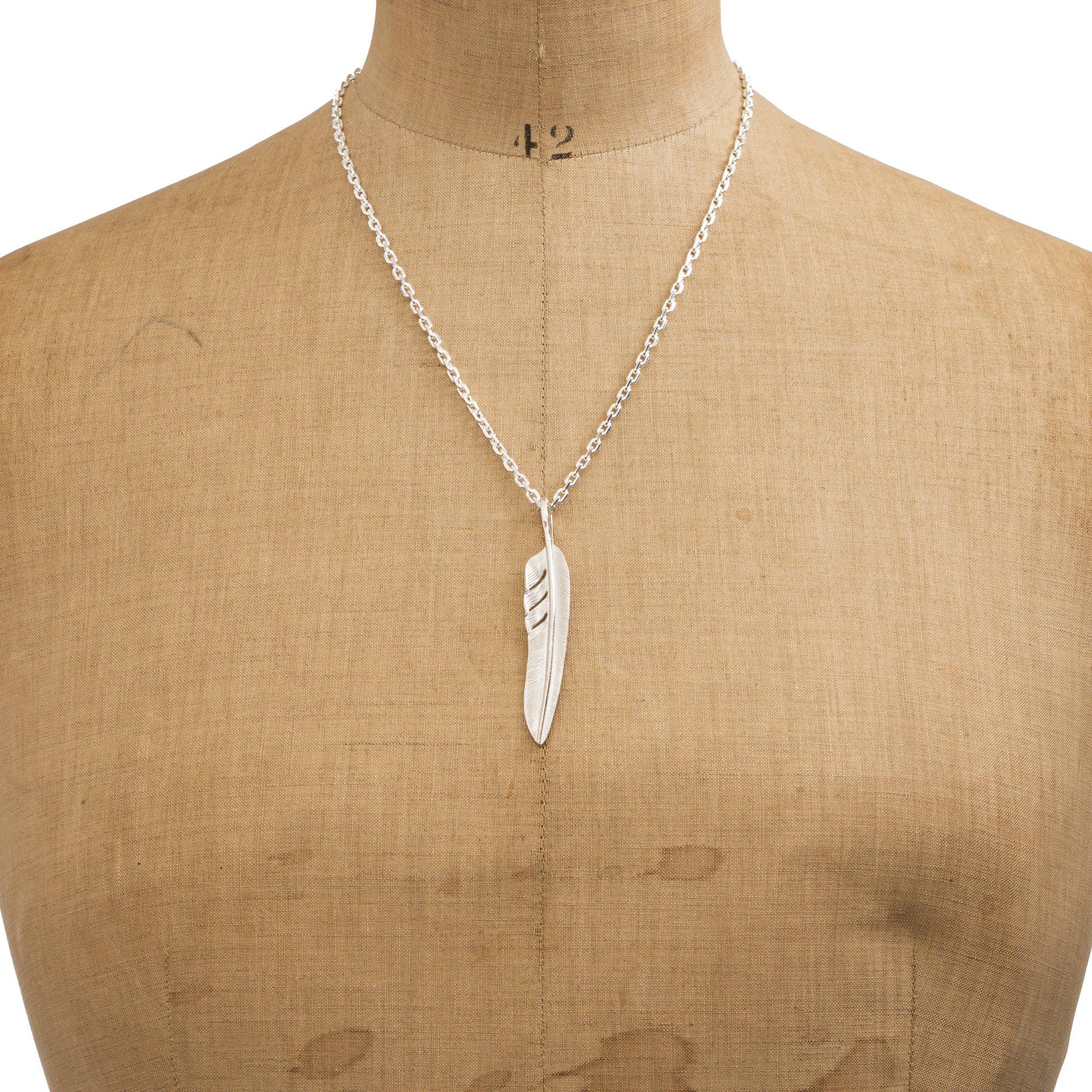 First Arrows Kazekiri Silver Feather Pendant P-428-Jewellery-Clutch Cafe