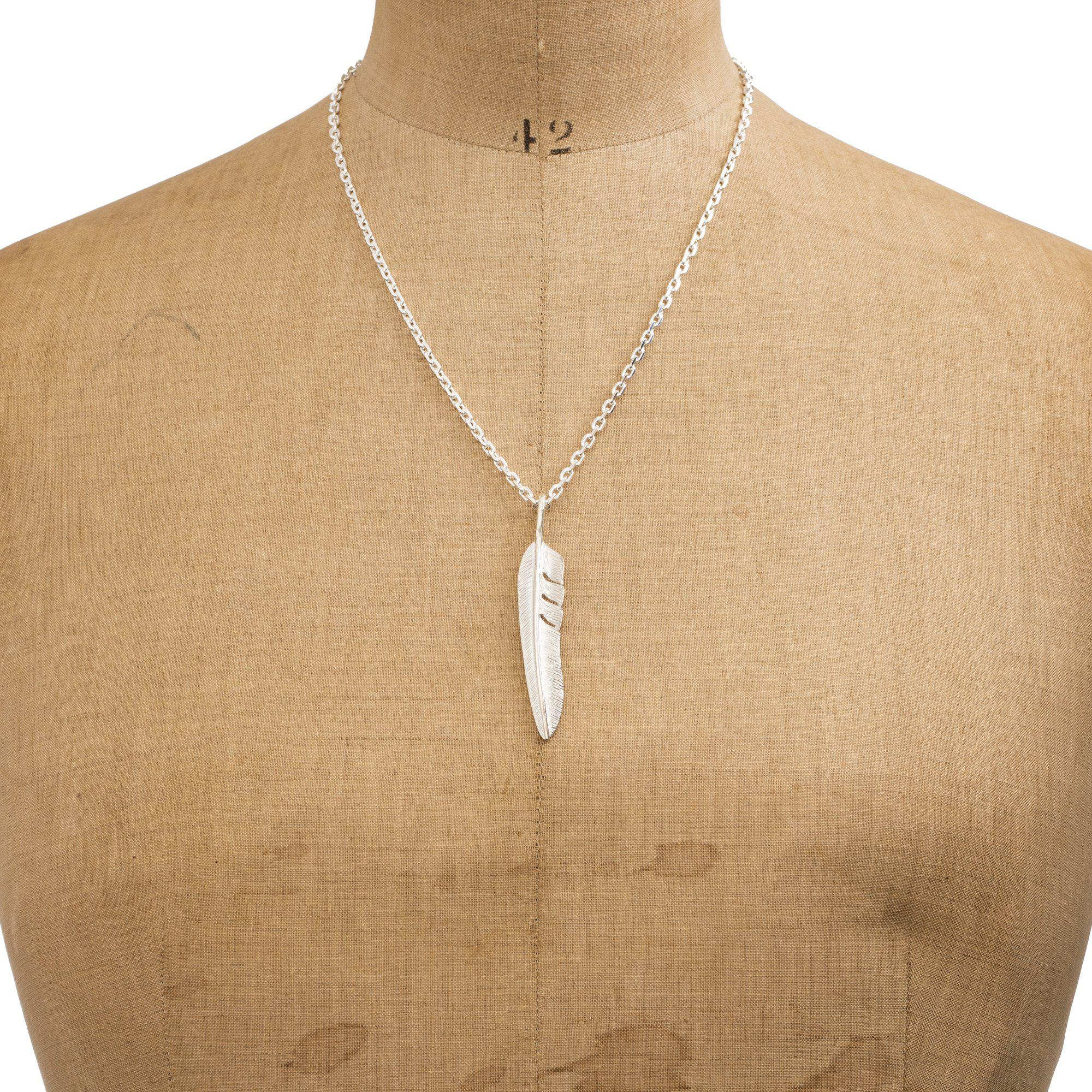 First Arrows Kazekiri Silver Feather Pendant P-428-Jewellery-Clutch Cafe