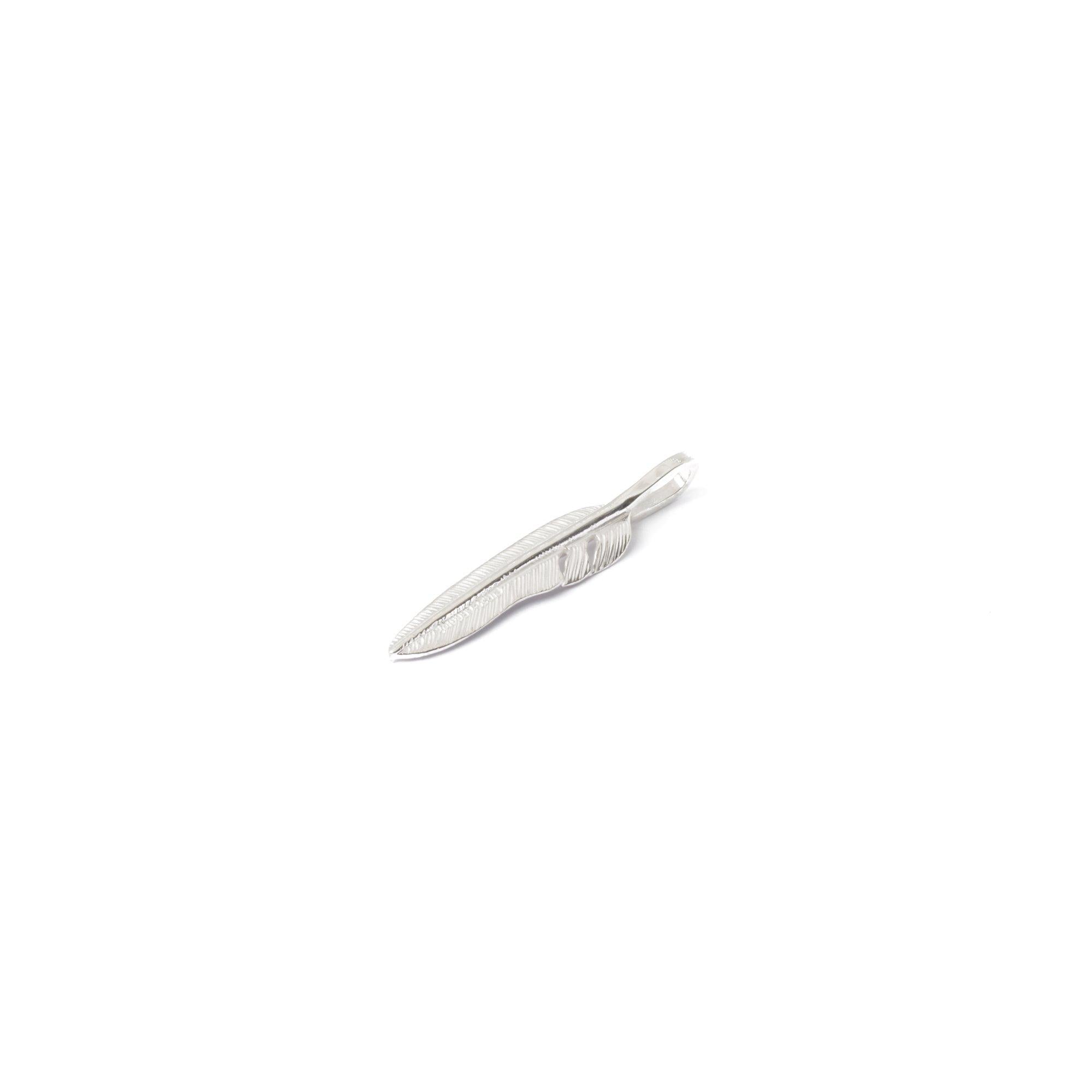 First Arrows Kazekiri Silver Feather Pendant S P-431-Jewellery-Clutch Cafe