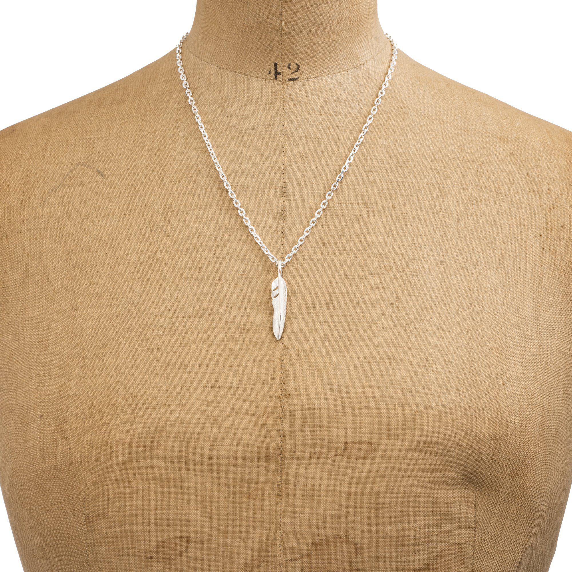 First Arrows Kazekiri Silver Feather Pendant S P-431-Jewellery-Clutch Cafe