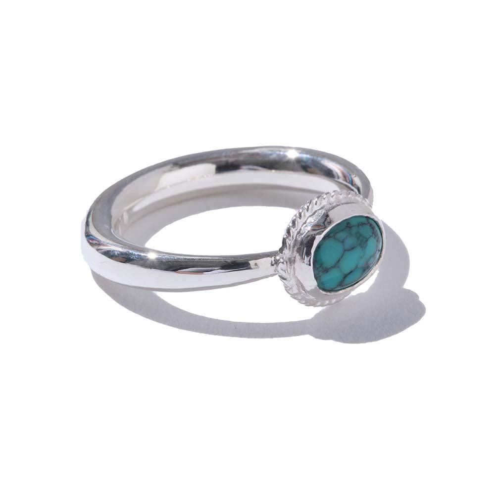 First Arrow's Loop Ring w/Turquoise (R-030)-Jewellery-Clutch Cafe