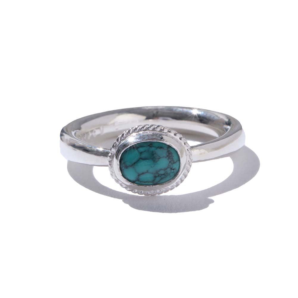 First Arrow's Loop Ring w/Turquoise (R-030)-Jewellery-Clutch Cafe
